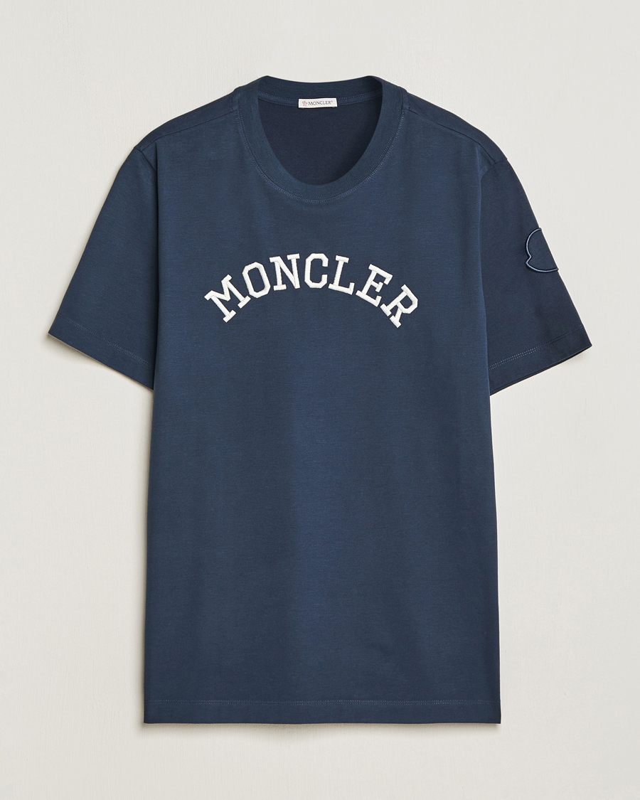 Mies |  | Moncler | Lettering T-Shirt Navy