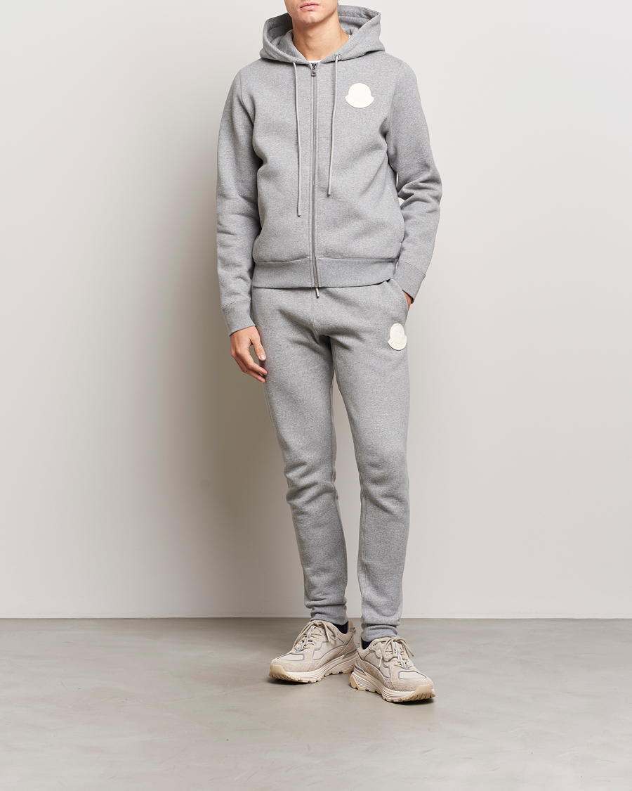 Mies | Puserot | Moncler | Patch Logo Zip Hoodie Light Grey