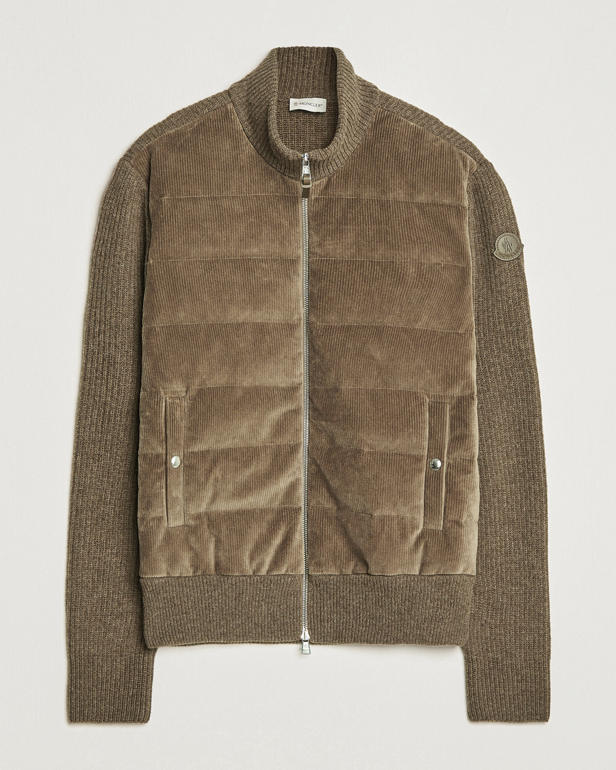Mies | Puserot | Moncler | Corduroy Zip Cardigan Taupe