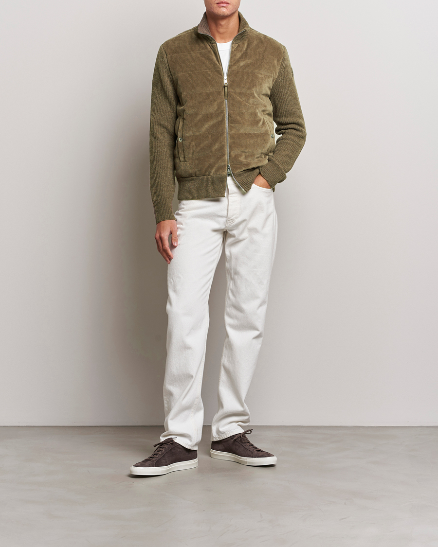 Mies | Puserot | Moncler | Corduroy Zip Cardigan Taupe