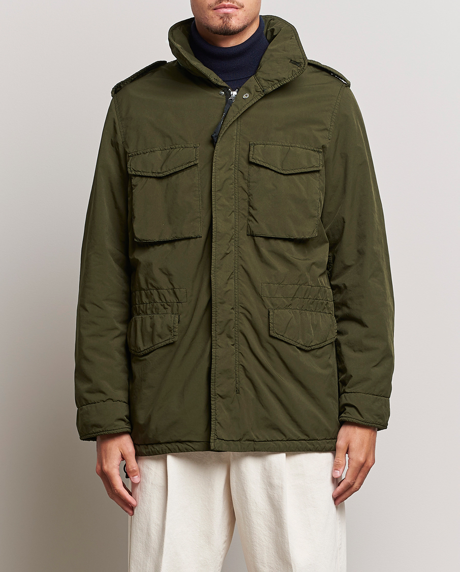 Mies |  | Aspesi | Garment Dyed Field Jacket Dark Military