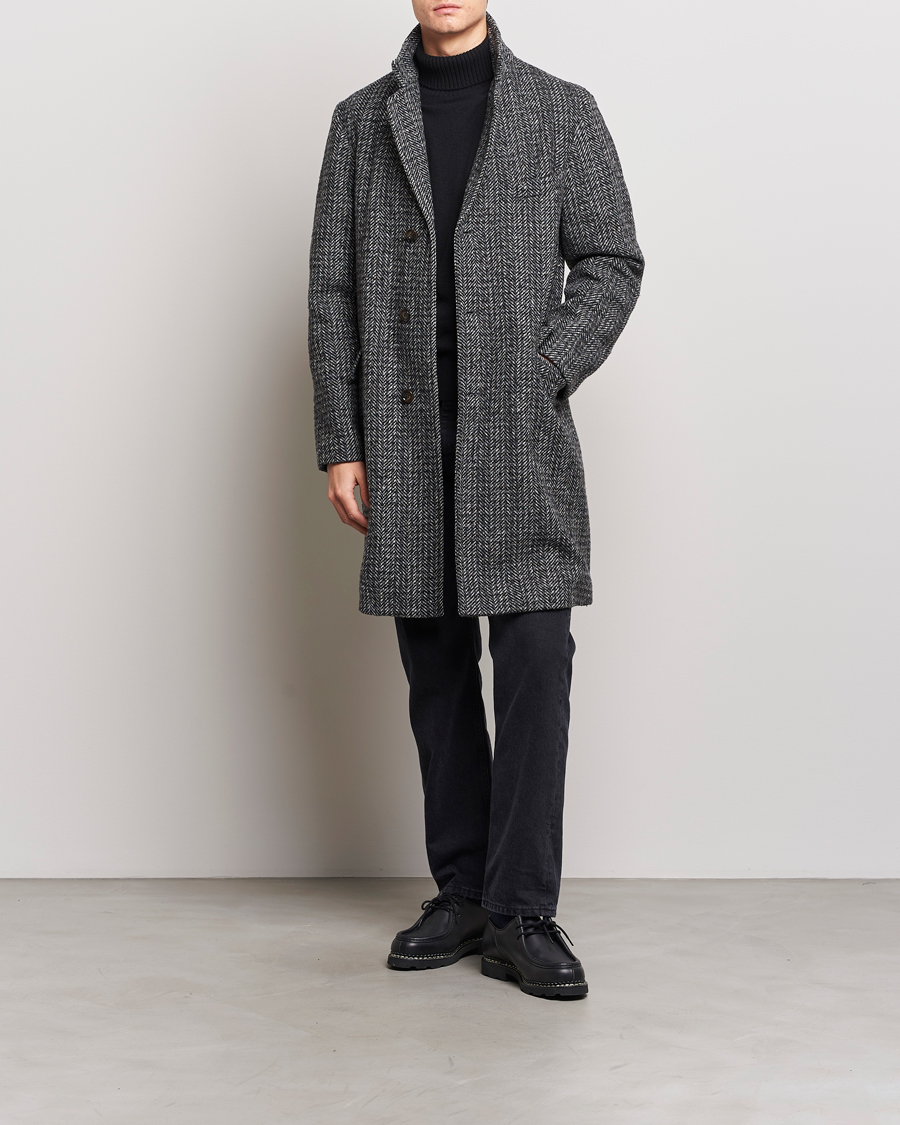 Mies | Takit | Aspesi | Herringbone Wool Coat Grey