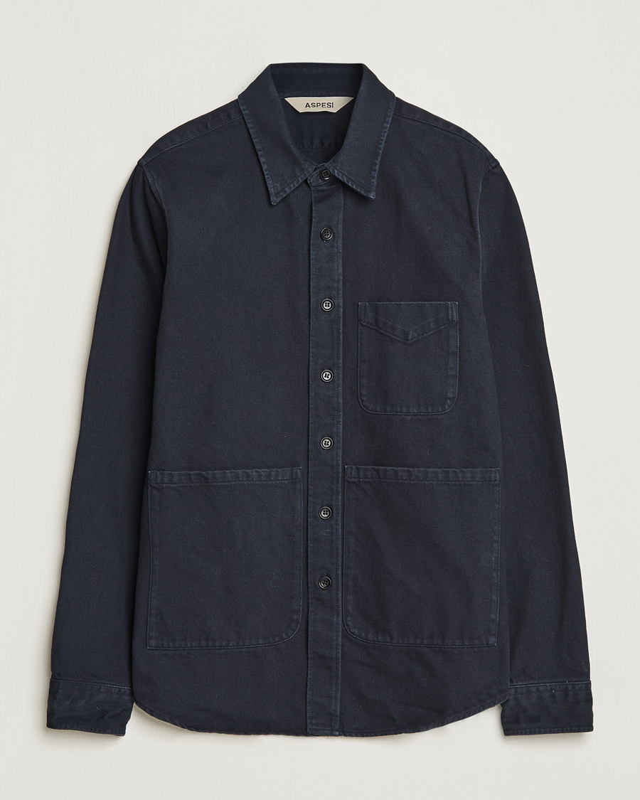 Mies | Kauluspaidat | Aspesi | Cotton Utility Shirt Navy