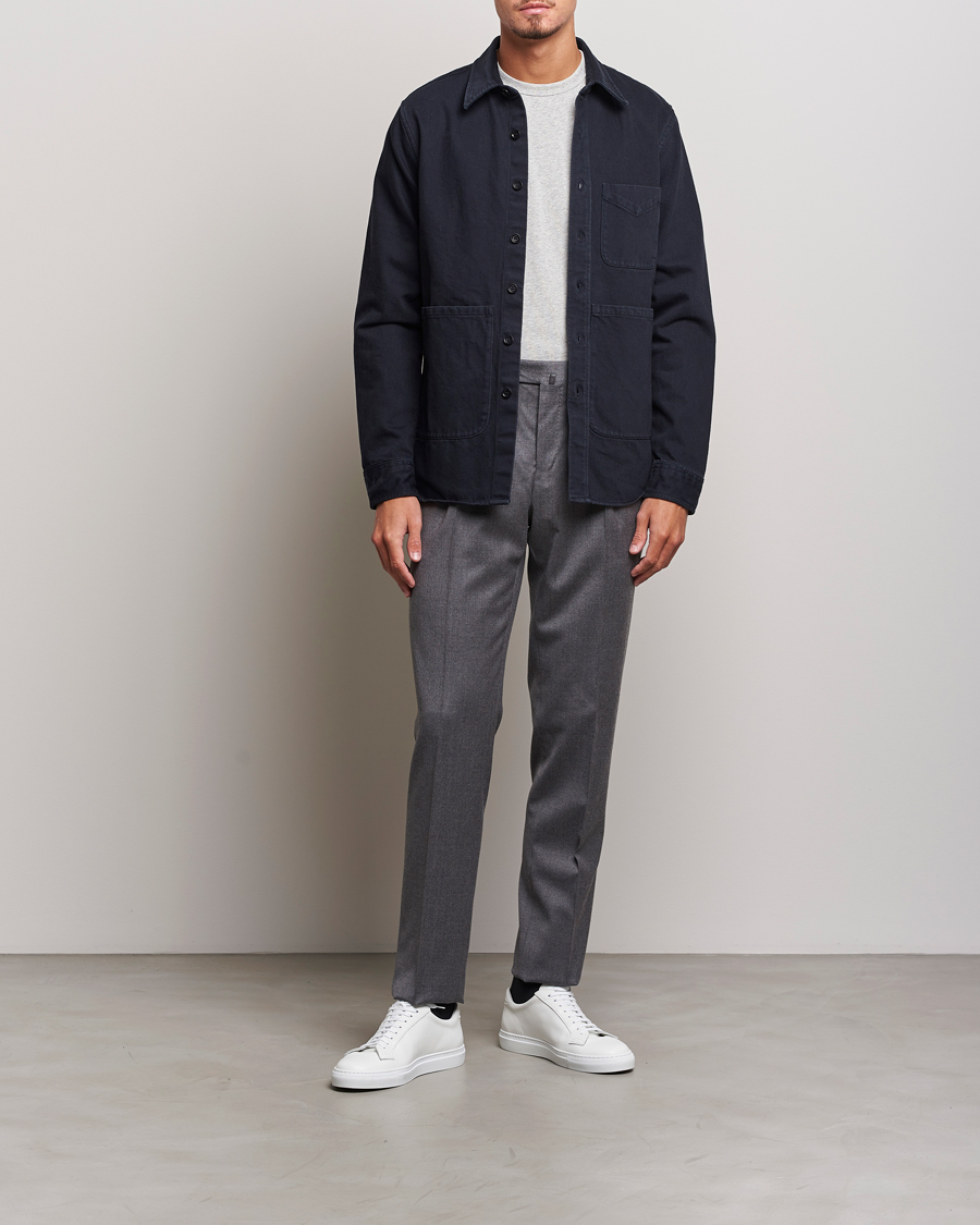 Mies | Kauluspaidat | Aspesi | Cotton Utility Shirt Navy