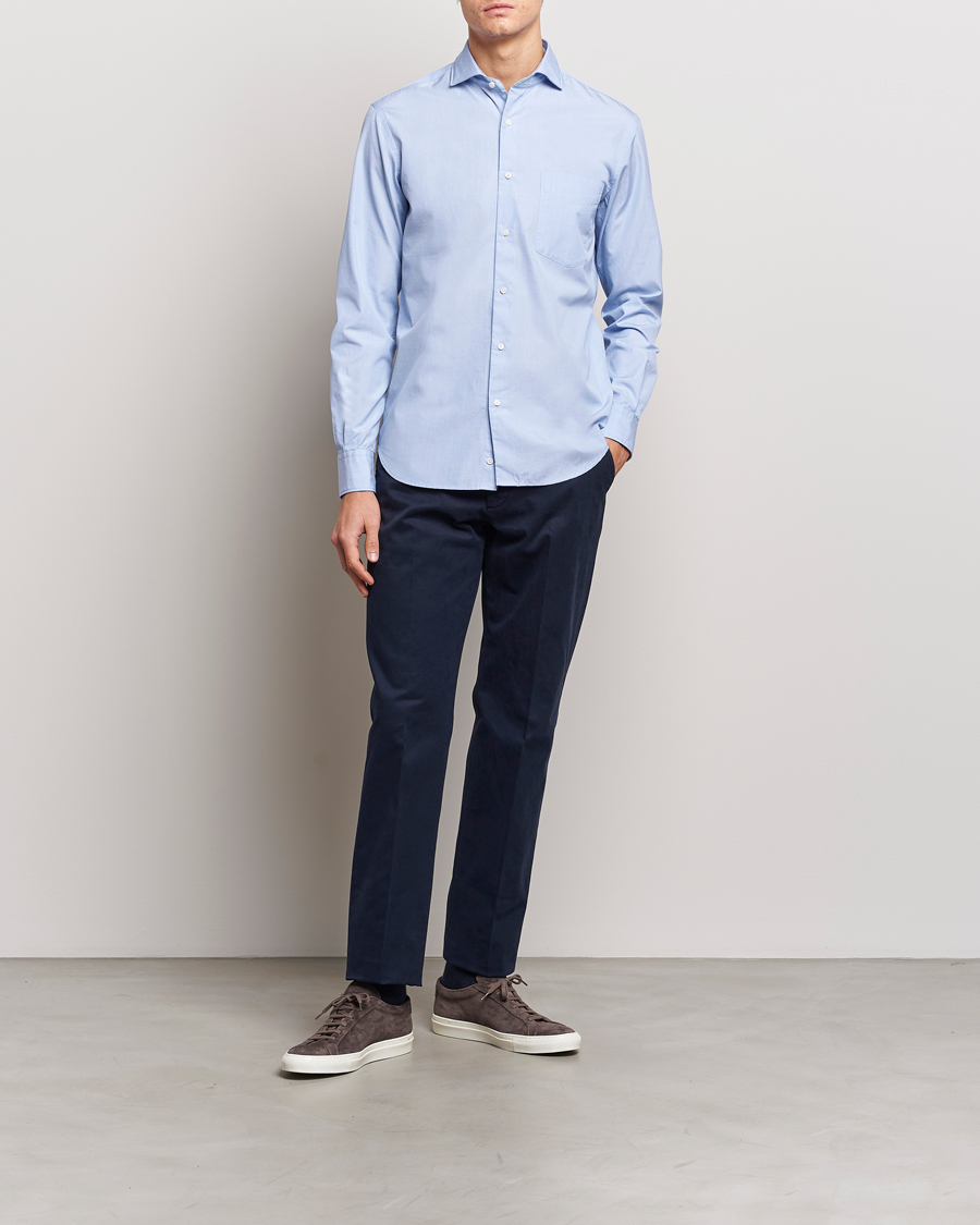Mies | Kauluspaidat | Aspesi | Striped Poplin Shirt Light Blue