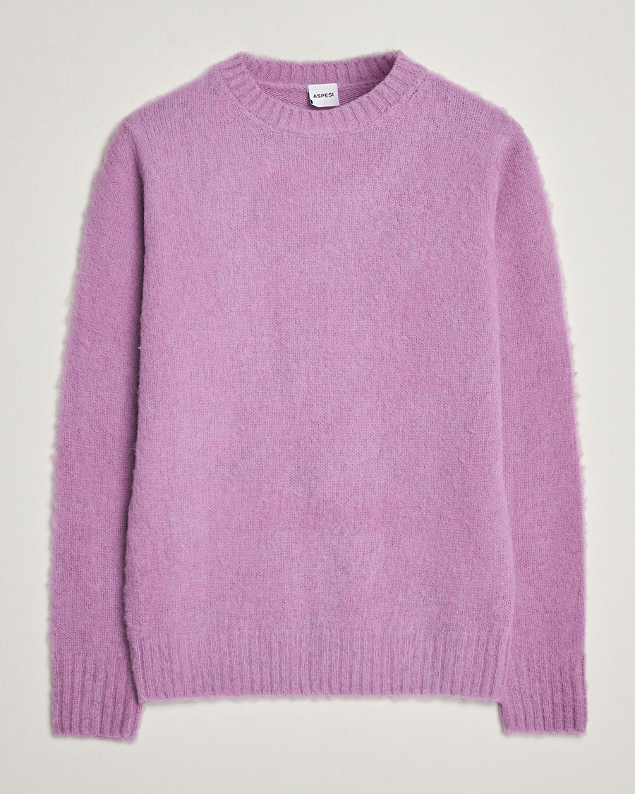Mies | Puserot | Aspesi | Brushed Shetland Sweater Purple