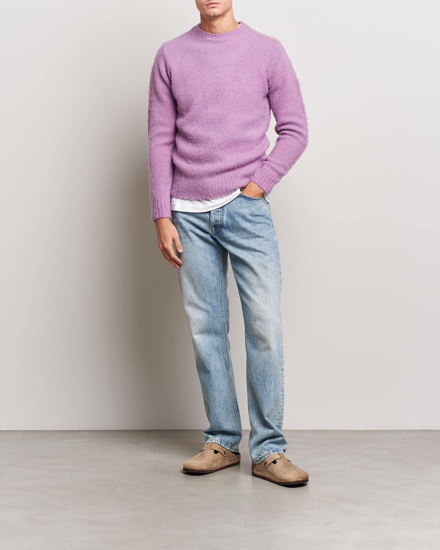 Mies | Puserot | Aspesi | Brushed Shetland Sweater Purple
