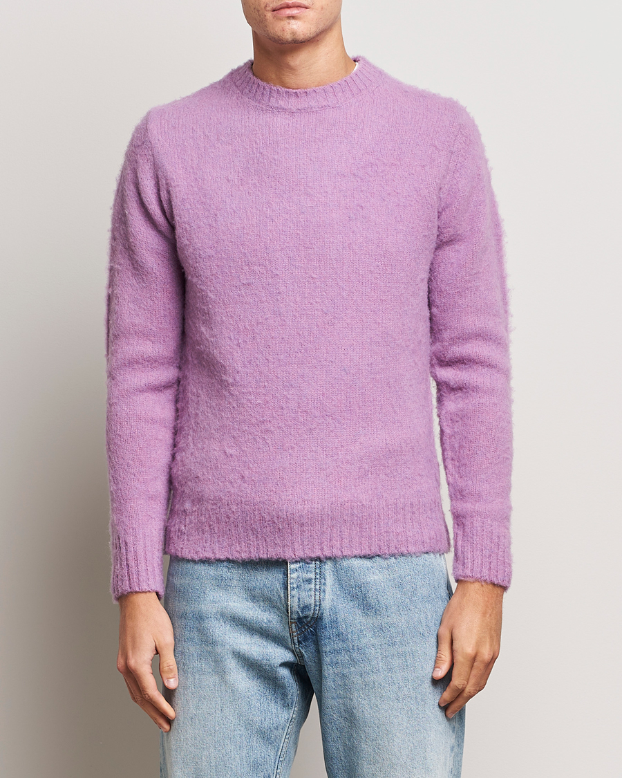Mies | Puserot | Aspesi | Brushed Shetland Sweater Purple