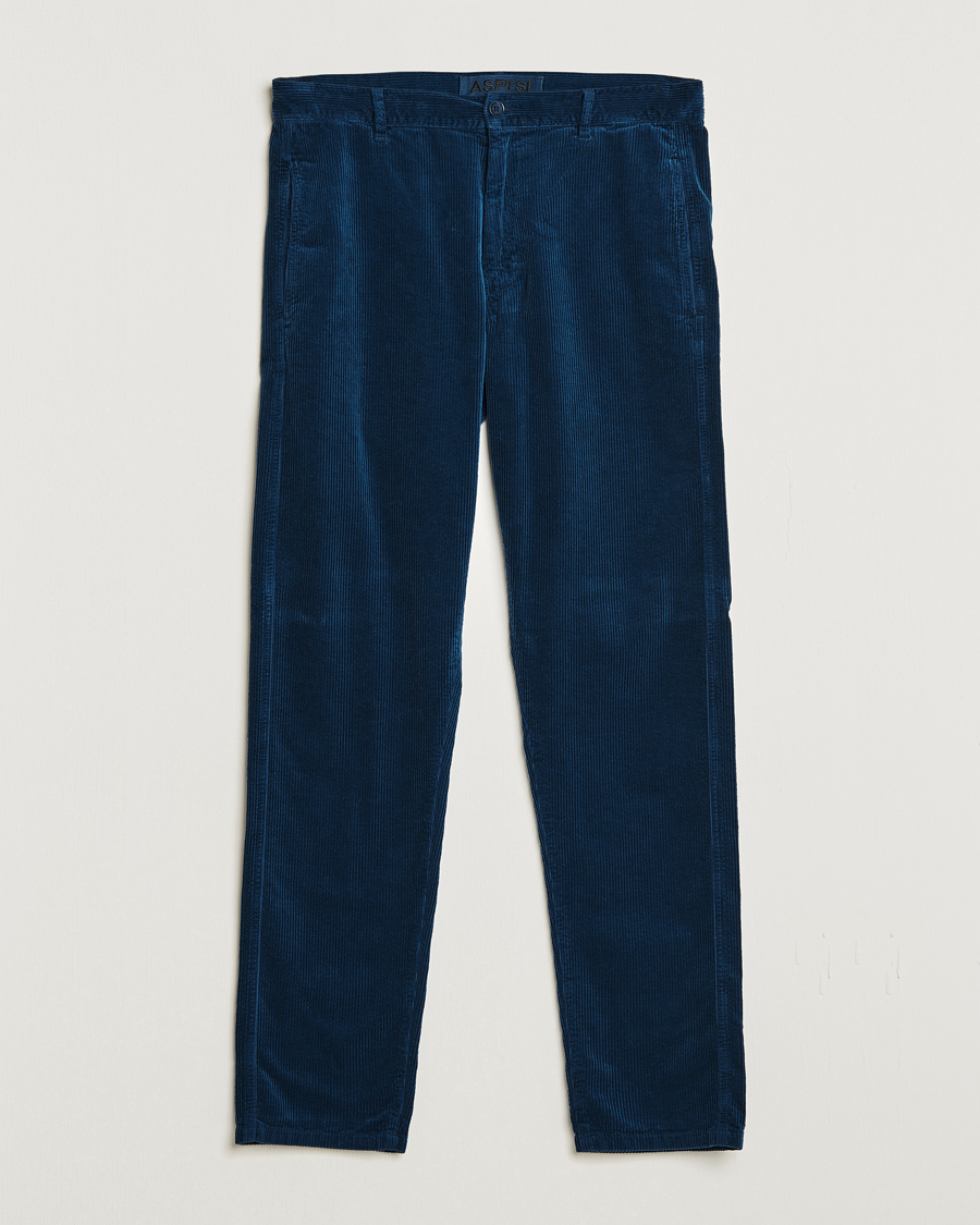 Mies | Housut | Aspesi | Drawstring Corduroy Trousers Navy