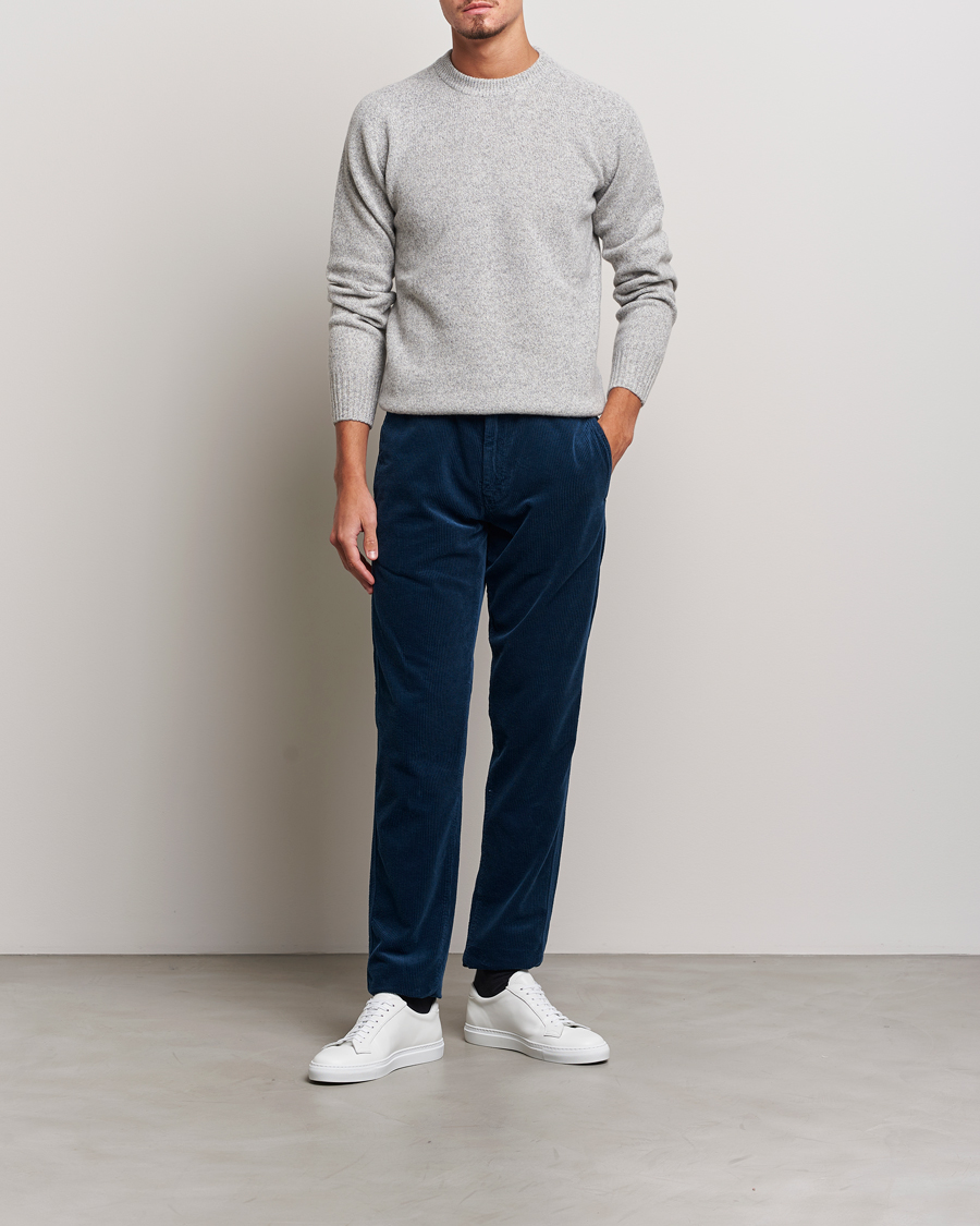 Mies | Housut | Aspesi | Drawstring Corduroy Trousers Navy