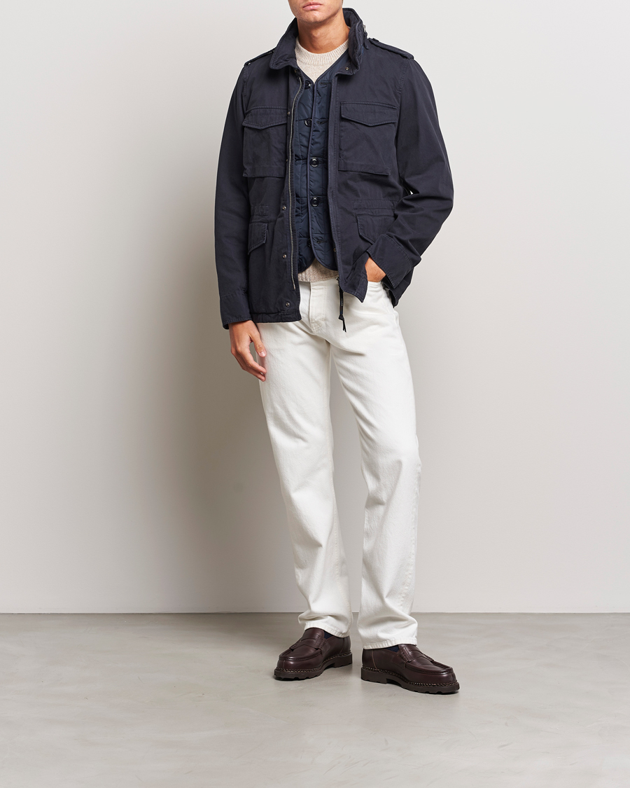 Mies | Takit | Aspesi | Lined Cotton Field Jacket Navy