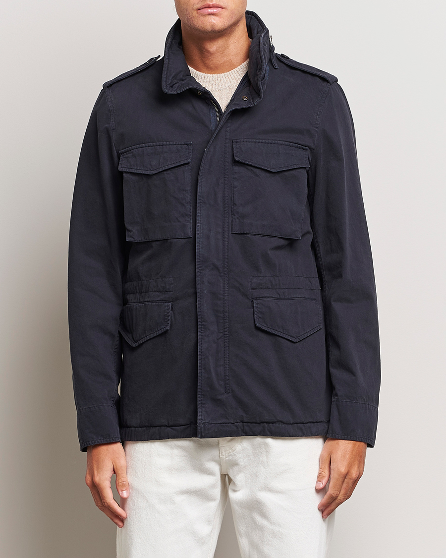 Mies |  | Aspesi | Lined Cotton Field Jacket Navy