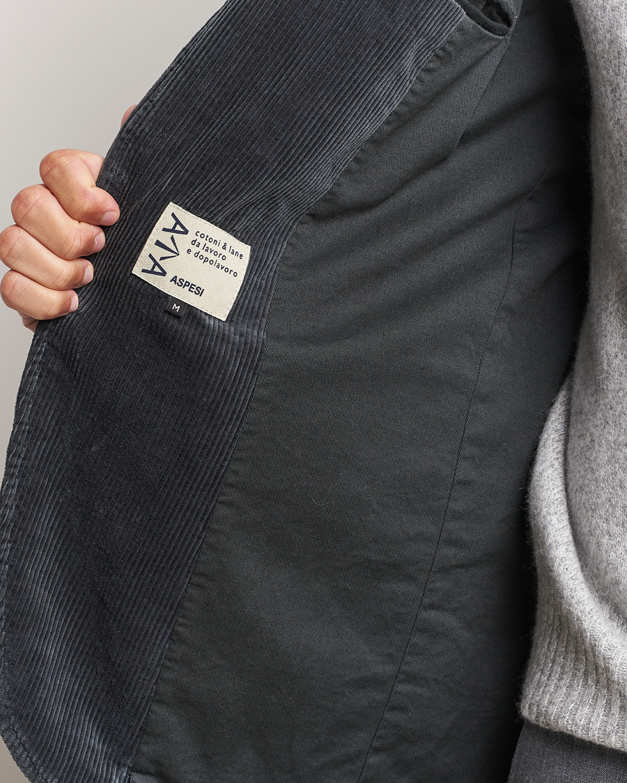 Mies | Pikkutakit | Aspesi | Corduroy Blazer Charcoal