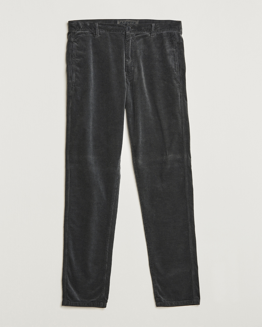 Mies | Housut | Aspesi | Drawstring Corduroy Trousers Charcoal
