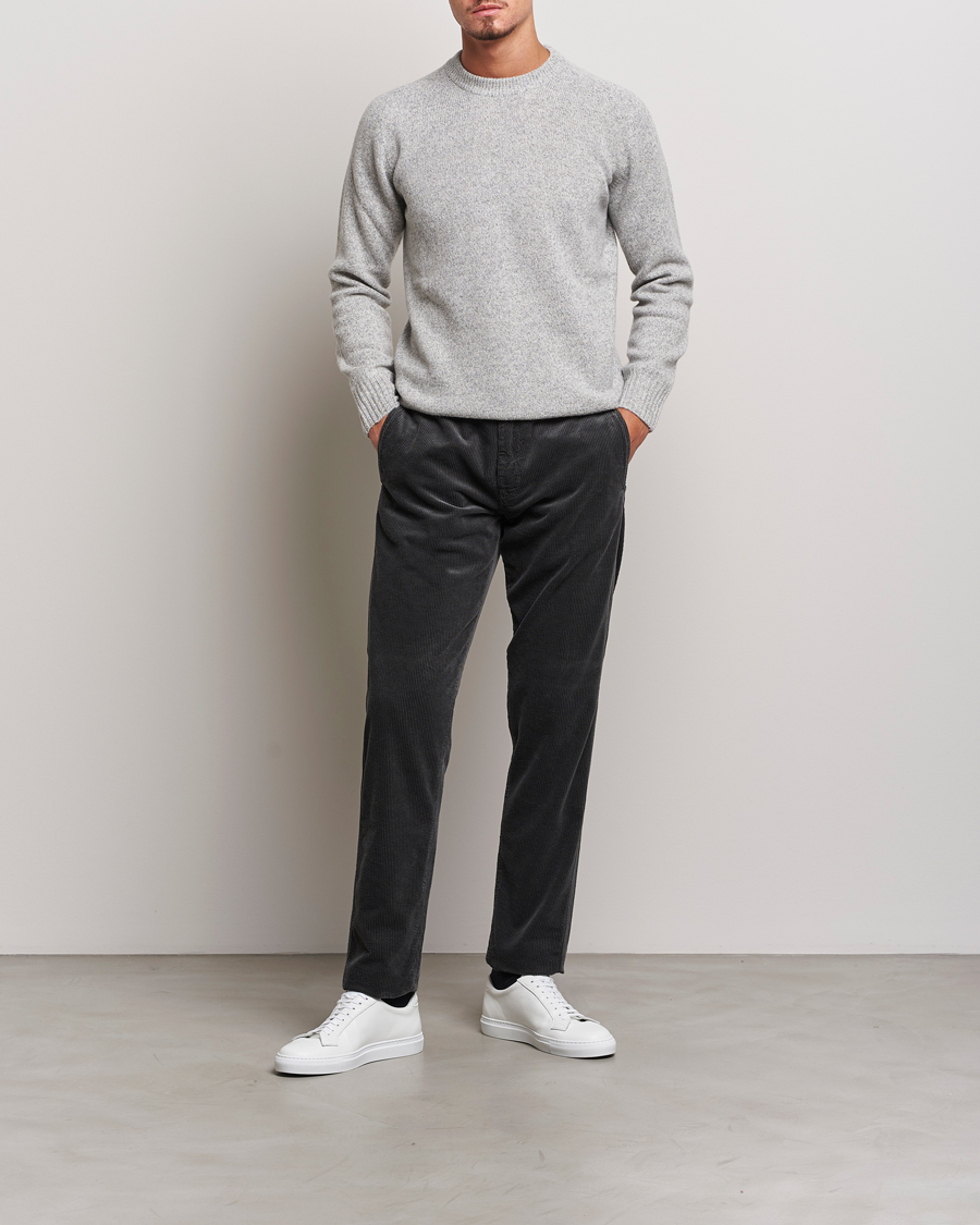 Mies | Housut | Aspesi | Drawstring Corduroy Trousers Charcoal