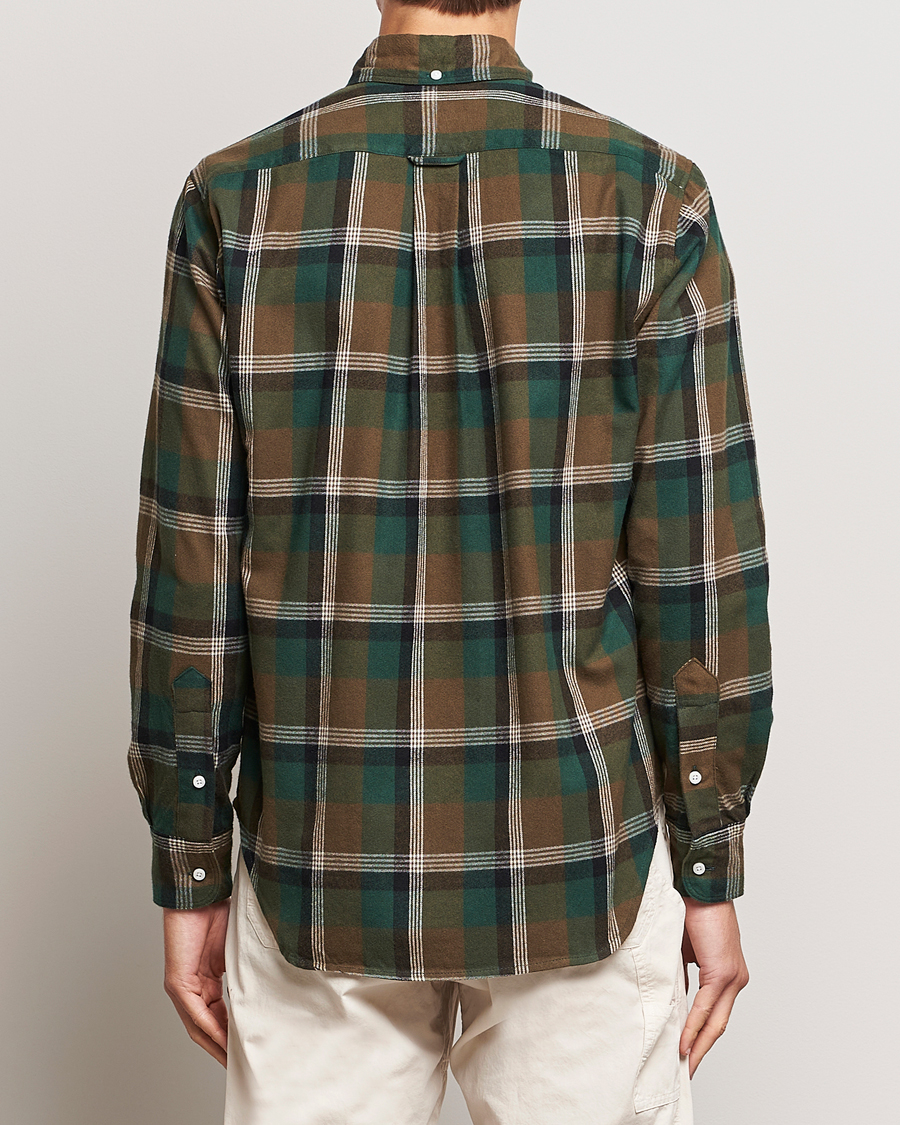 Mies | Kauluspaidat | Gitman Vintage | Button Down Shaggy Flannel Shirt Olive Check