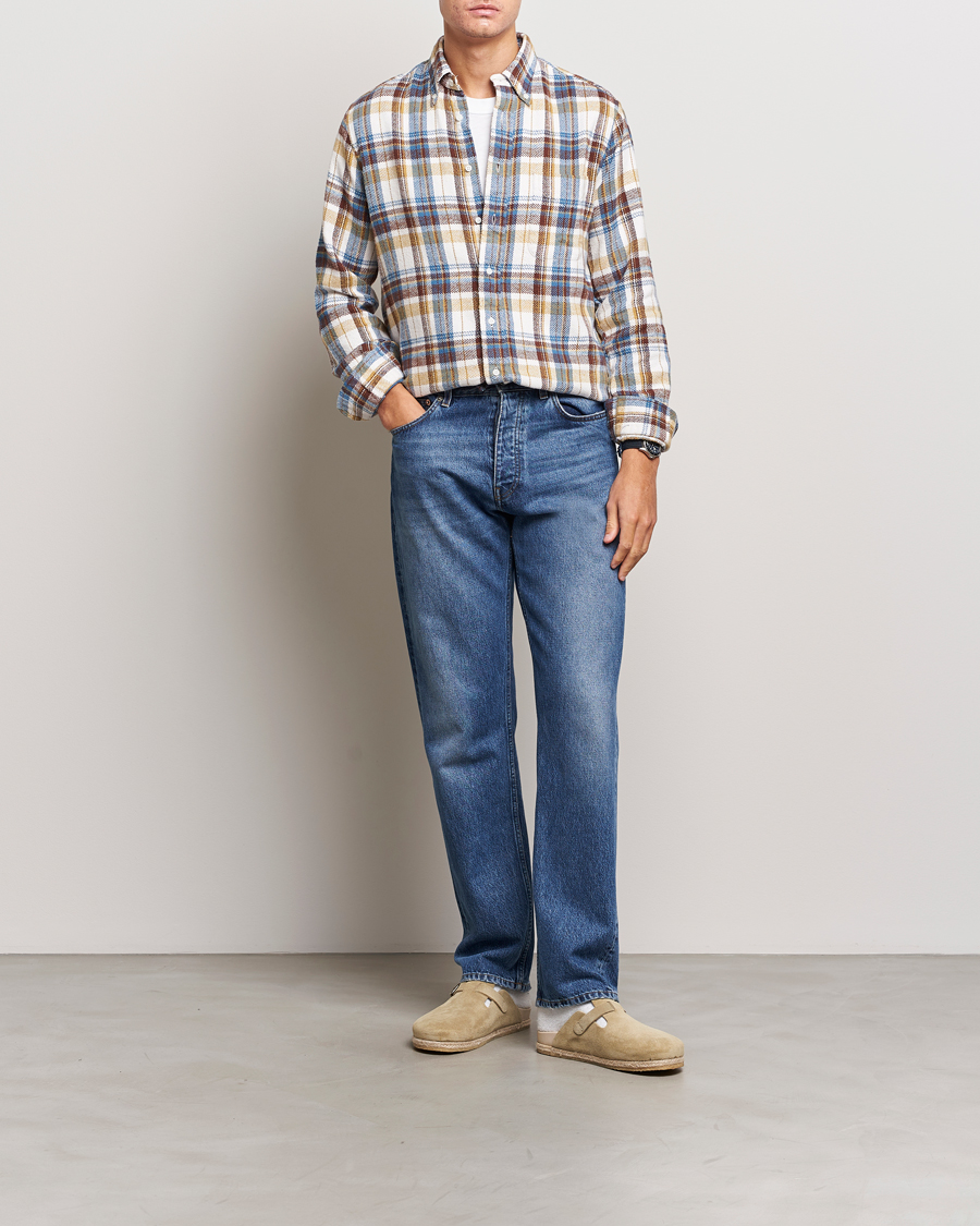 Mies | Kauluspaidat | Gitman Vintage | Button Down Triple Yarn Shirt Brown/White Check