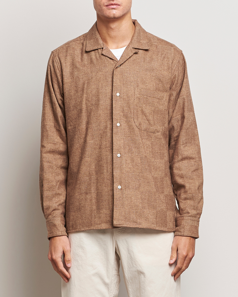 Mies |  | Gitman Vintage | Brushed Patchwork Camp Shirt Tan
