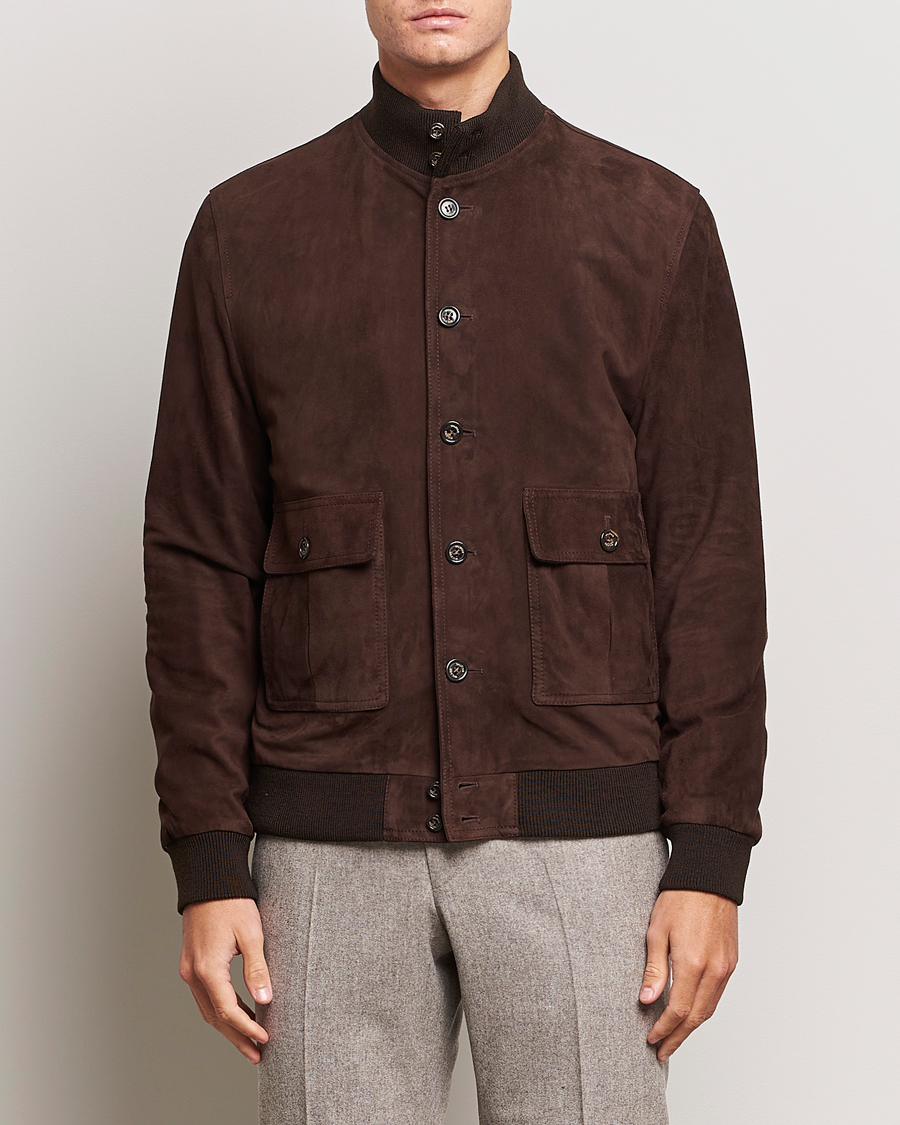 Mies | Takit | Valstar | Valstarino Suede Jacket Dark Brown