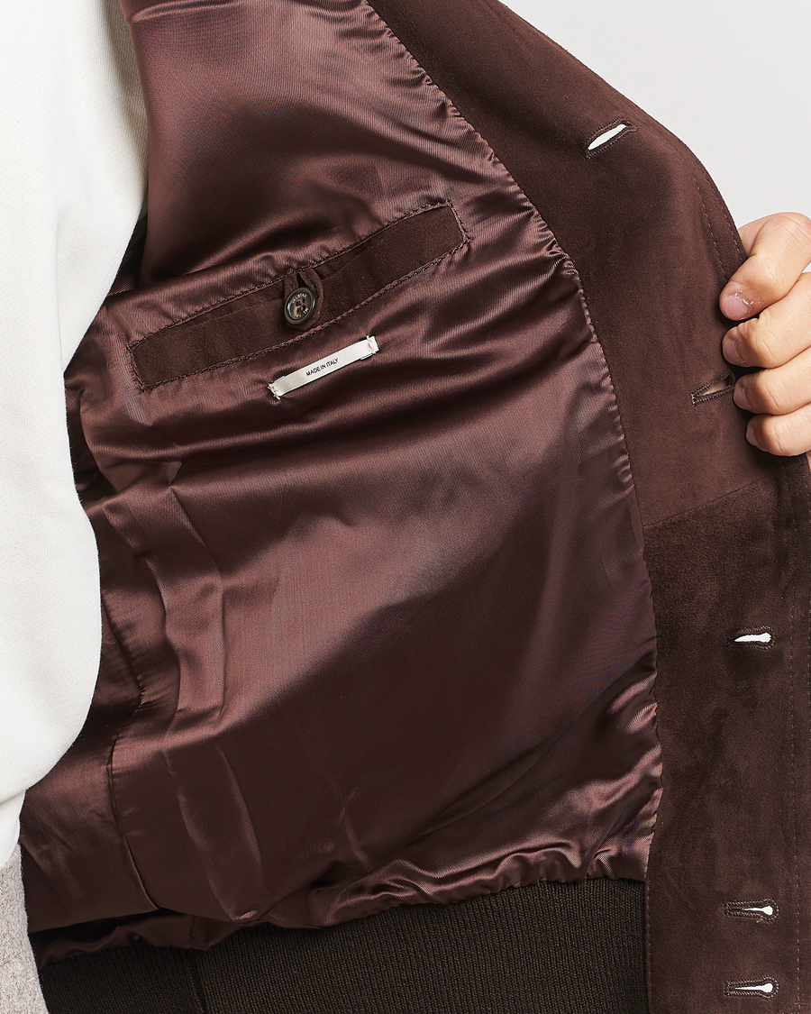 Mies | Takit | Valstar | Valstarino Suede Jacket Dark Brown