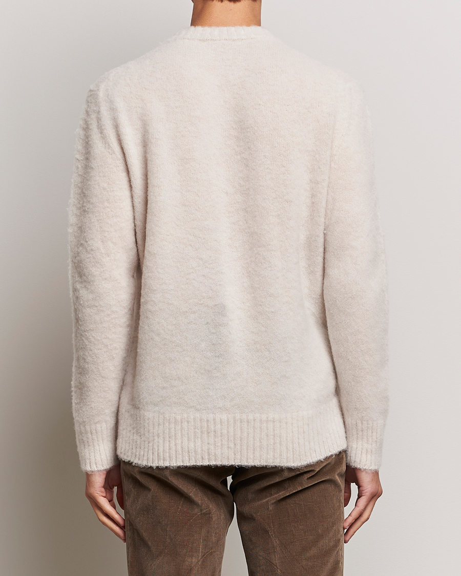 Mies | Puserot | Piacenza Cashmere | Brushed Wool Crew Neck  Beige