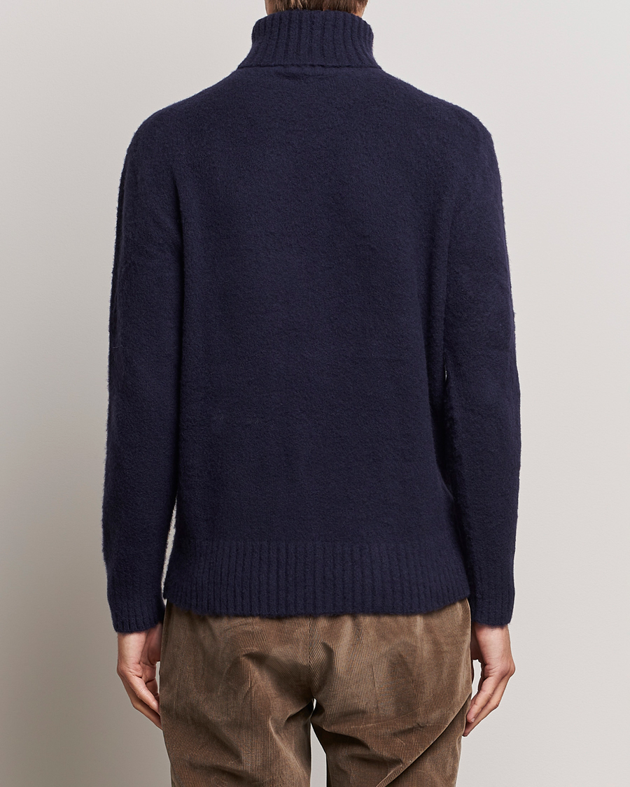 Mies | Puserot | Piacenza Cashmere | Brushed Wool Rollneck Navy