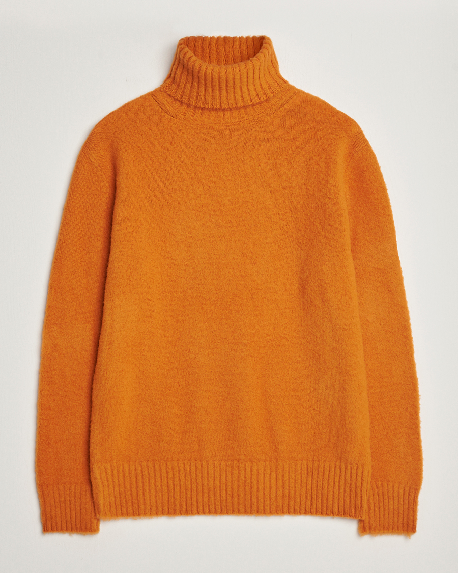 Mies | Puserot | Piacenza Cashmere | Brushed Wool Rollneck Orange