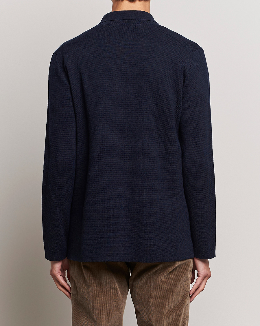 Mies | Puserot | Piacenza Cashmere | Virgin Wool Knit Cardigan Navy