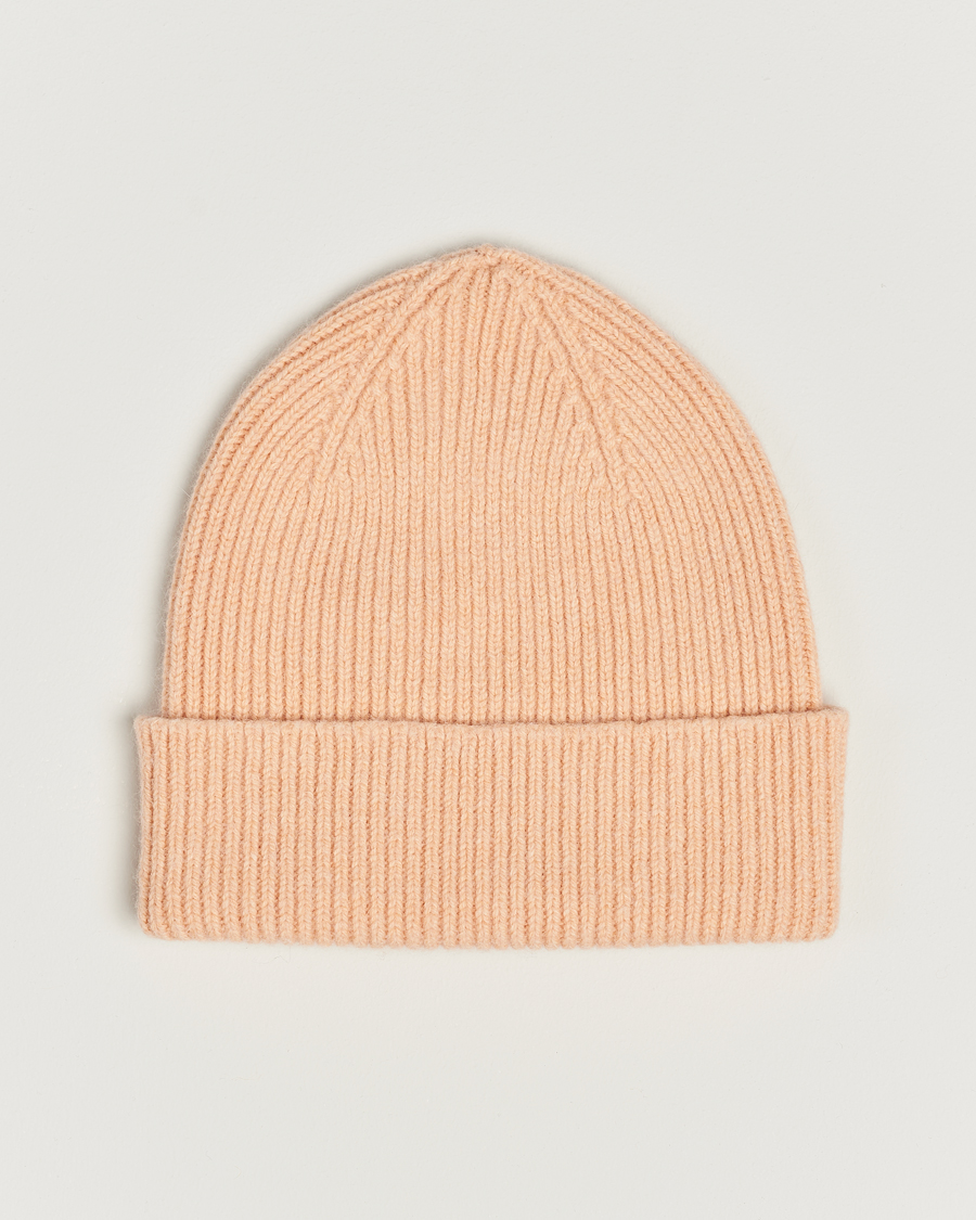 Mies | Pipot | Le Bonnet | Lambswool/Caregora Beanie Peach