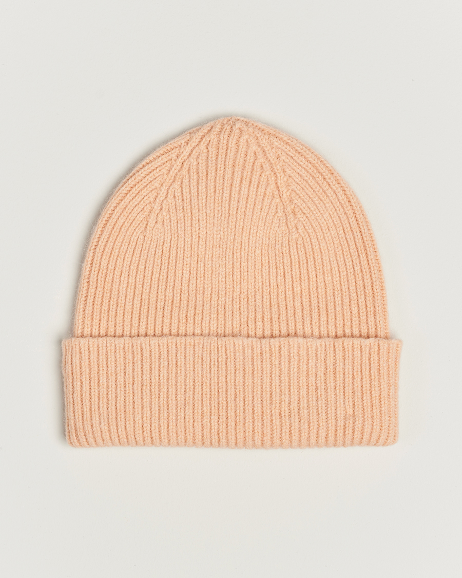 Mies | Pipot | Le Bonnet | Lambswool/Caregora Beanie Peach