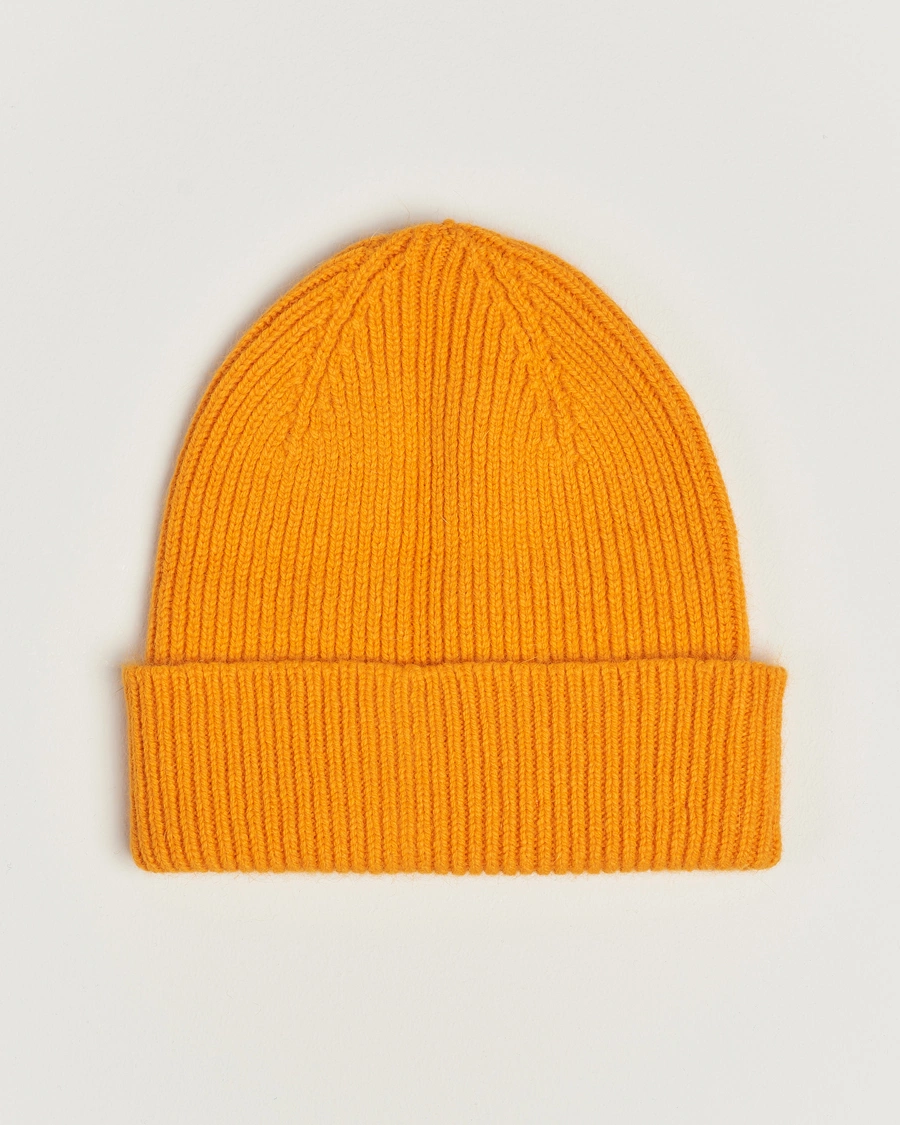 Mies | Pipot | Le Bonnet | Lambswool/Caregora Beanie Orange Peel