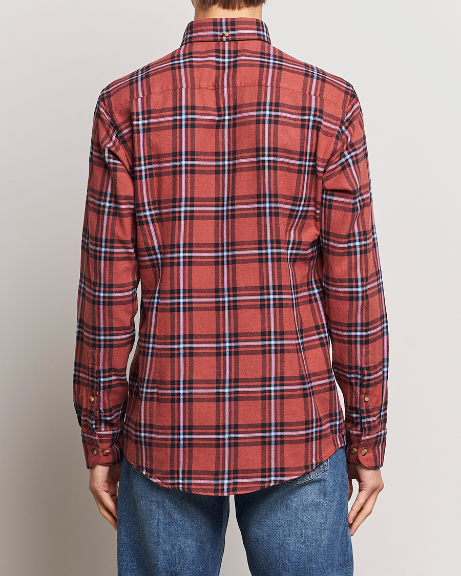 Mies | Kauluspaidat | Eton | Regular Fit Checked Flannel Shirt Red/Navy