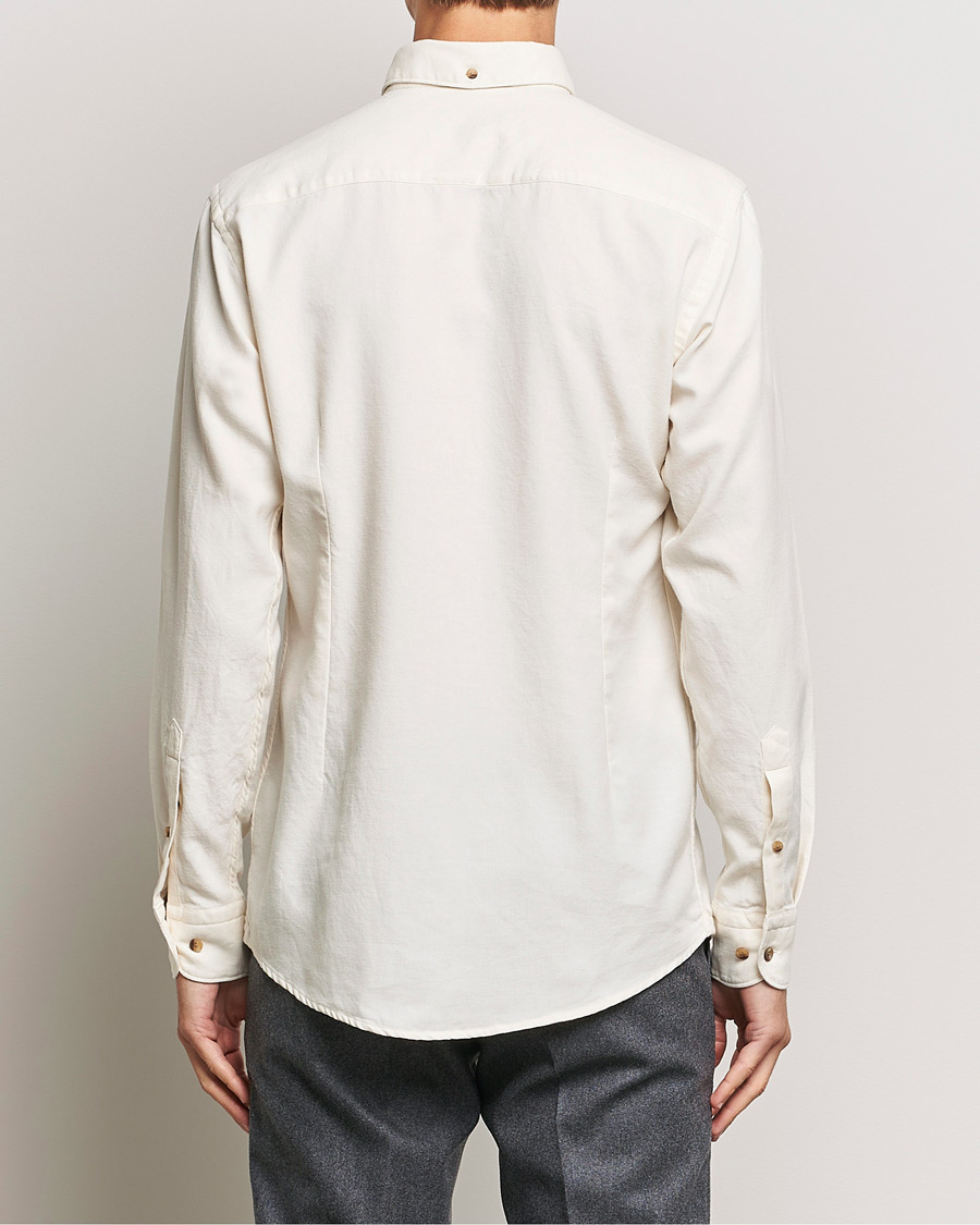 Mies | Kauluspaidat | Eton | Slim Fit Twill Flannel Shirt Off White