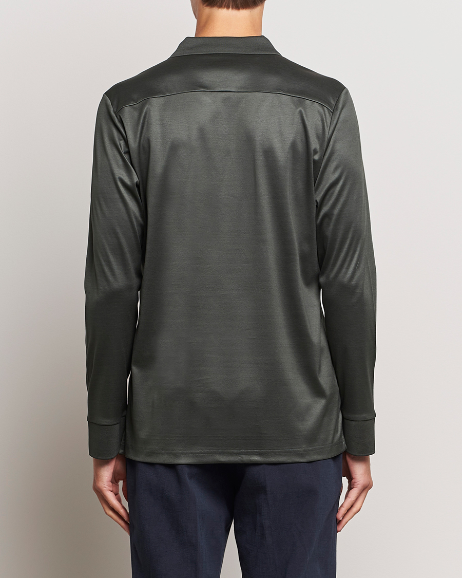 Mies | Puserot | Eton | Filo Di Scozia Long Sleeve Polo Dark Green
