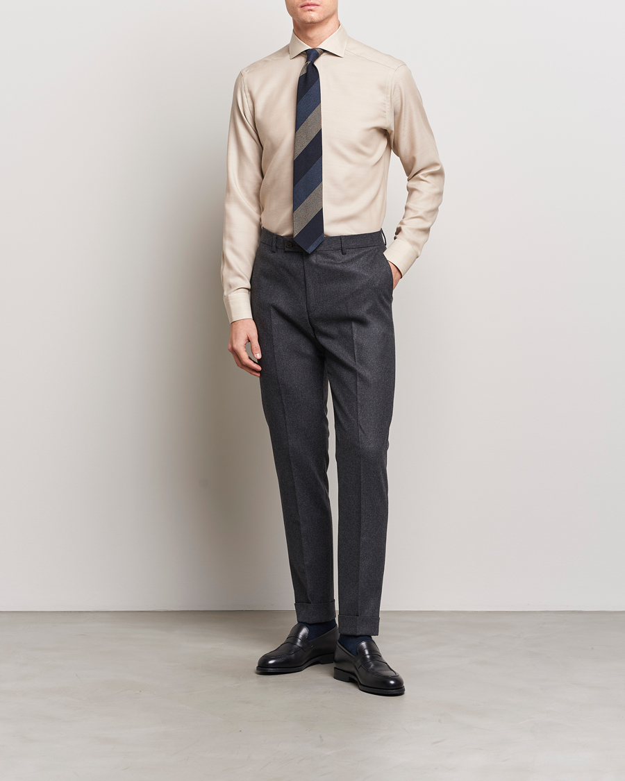 Mies | Kauluspaidat | Eton | Slim Fit Merino Shirt Beige