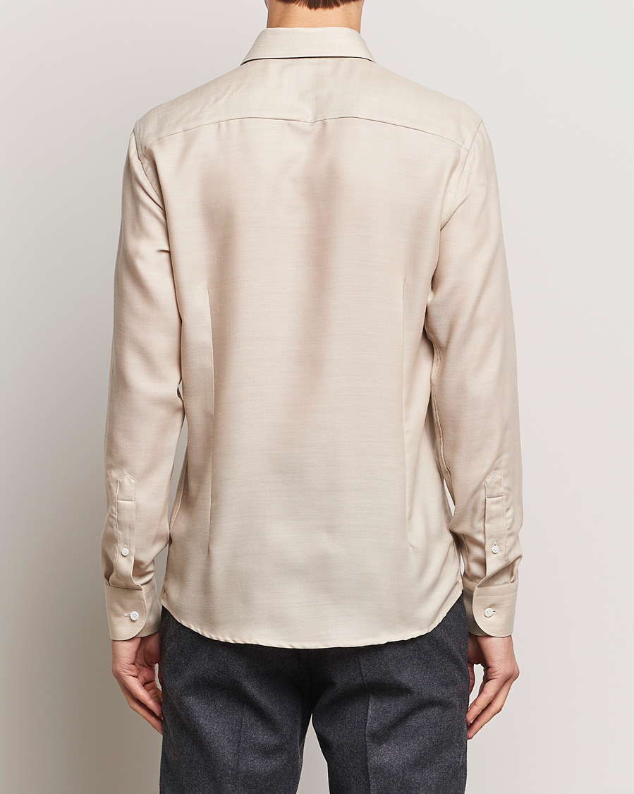 Mies | Kauluspaidat | Eton | Slim Fit Merino Shirt Beige