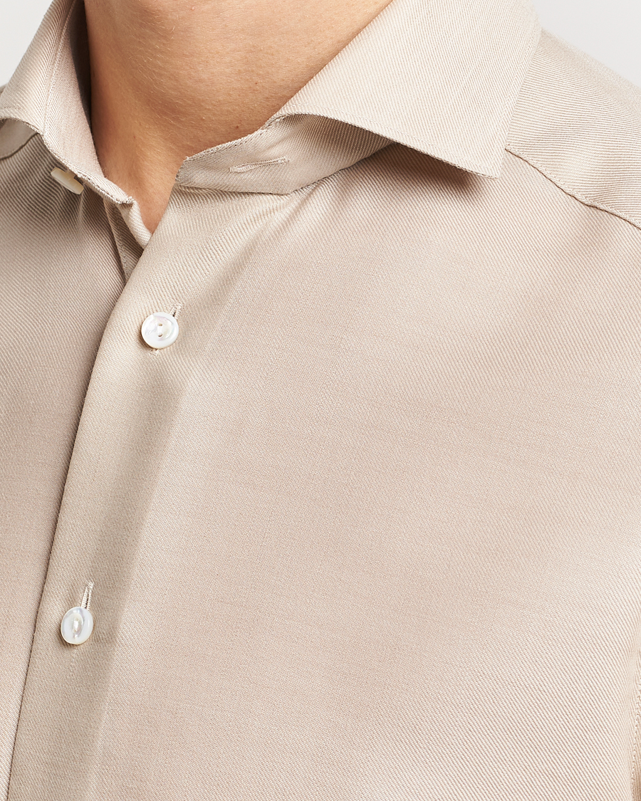Mies | Kauluspaidat | Eton | Slim Fit Merino Shirt Beige