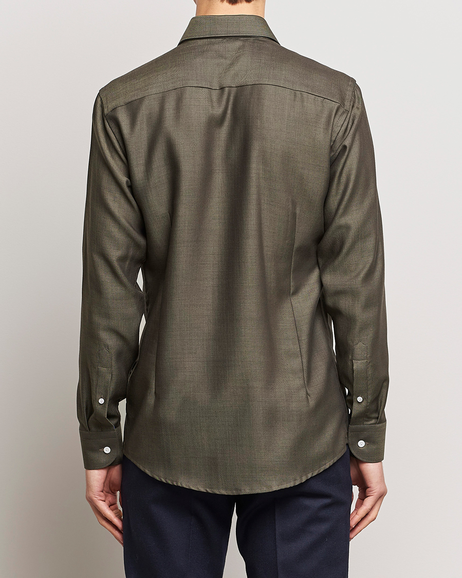 Mies | Kauluspaidat | Eton | Slim Fit Merino Shirt Dark Brown