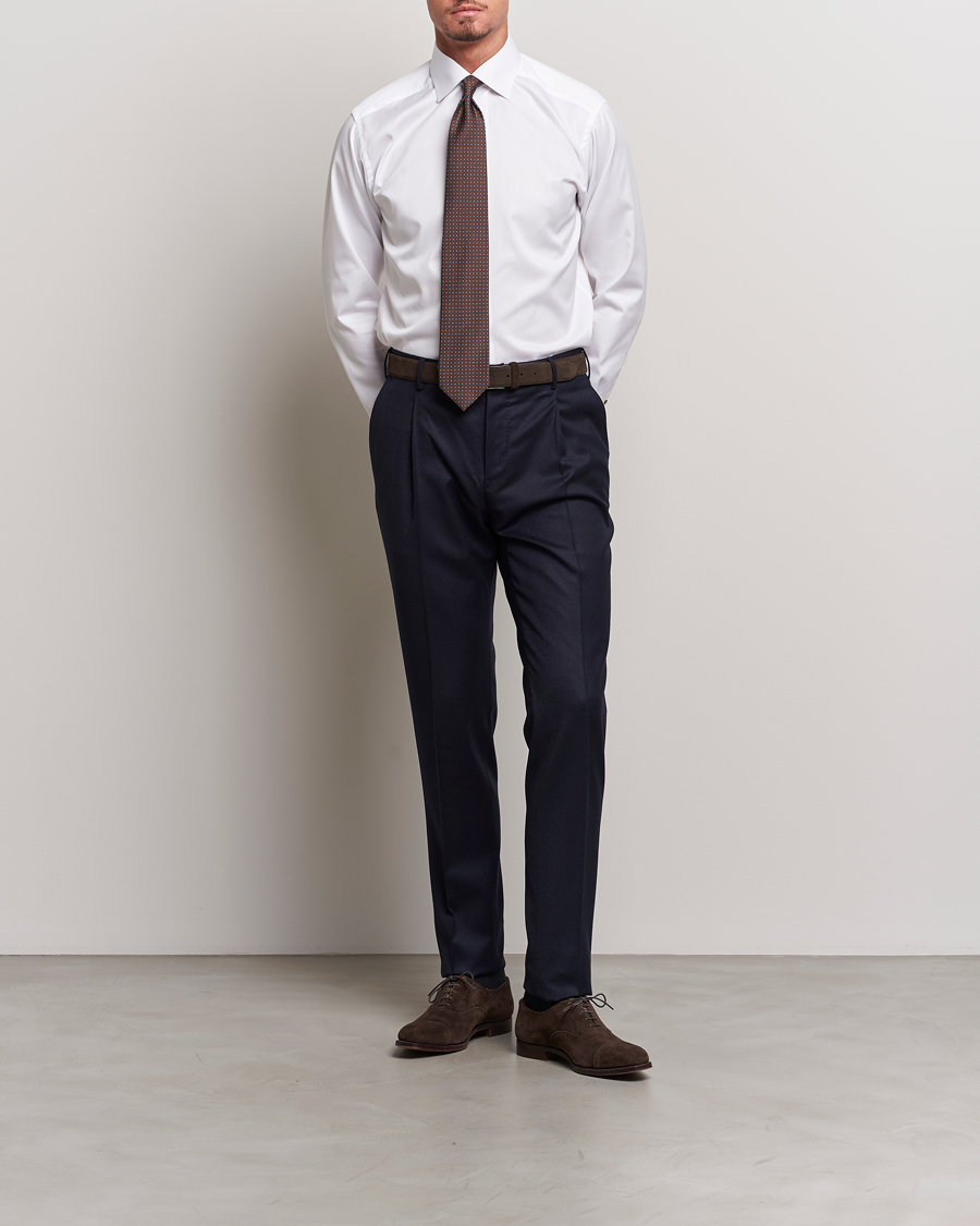 Mies | Kauluspaidat | Eton | Slim Fit Signature Twill Contrast Shirt White