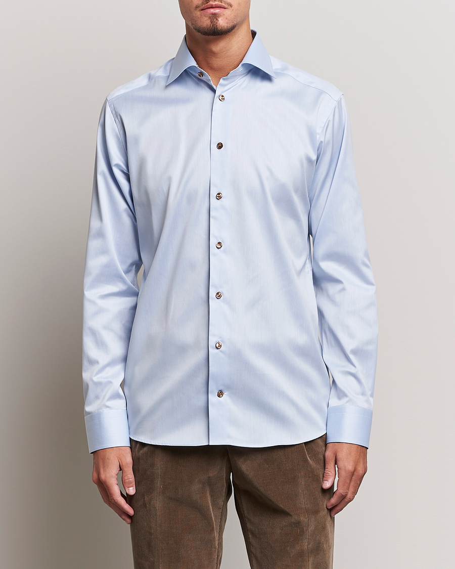 Mies |  | Eton | Slim Fit Signature Twill Contrast Shirt Blue