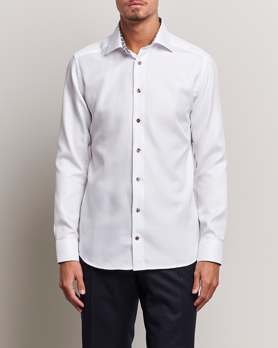 Mies |  | Eton | Slim Fit Royal Dobby Contrast Shirt White