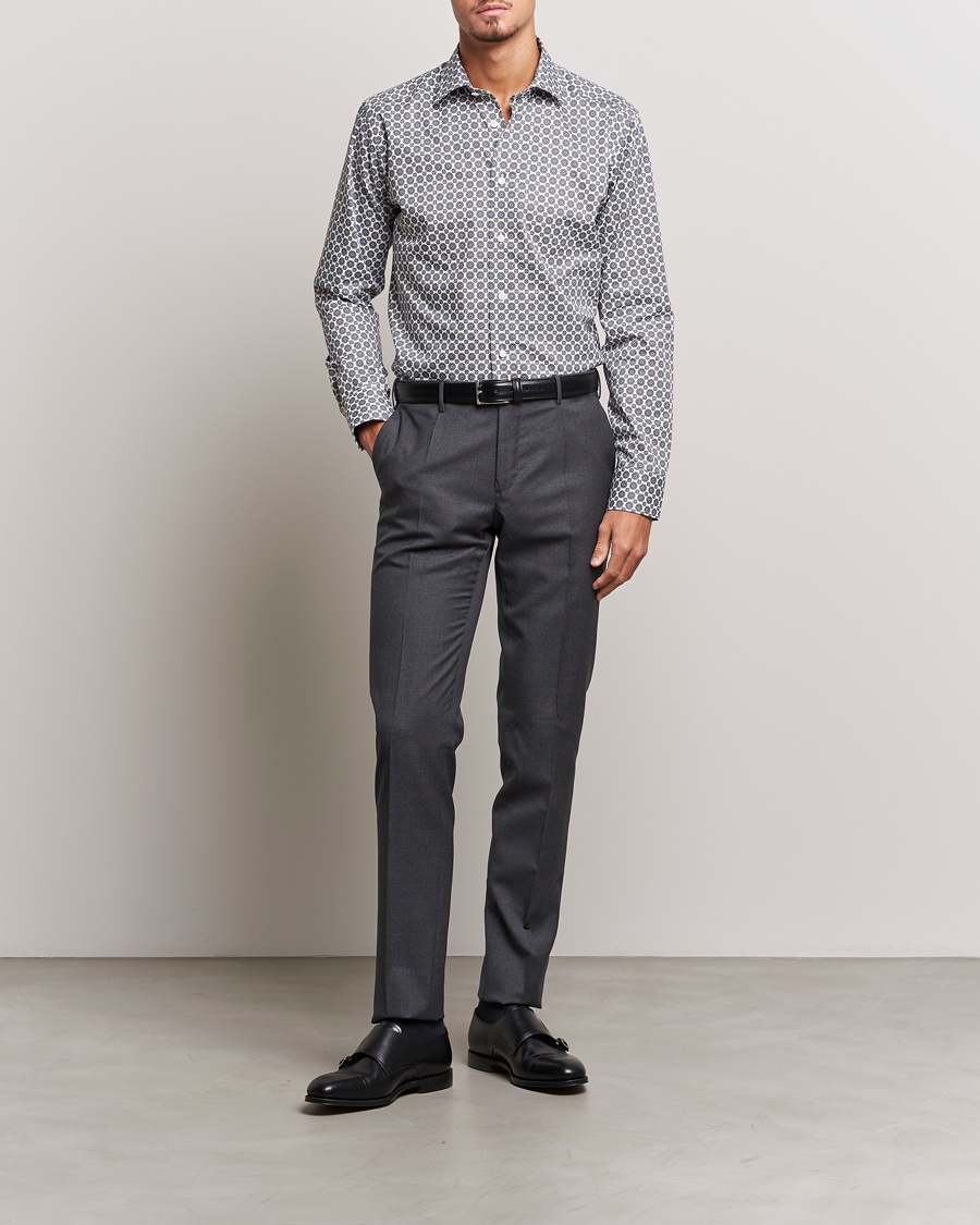 Mies | Kauluspaidat | Eton | Slim Fit Signature Twill Printed Shirt Brown