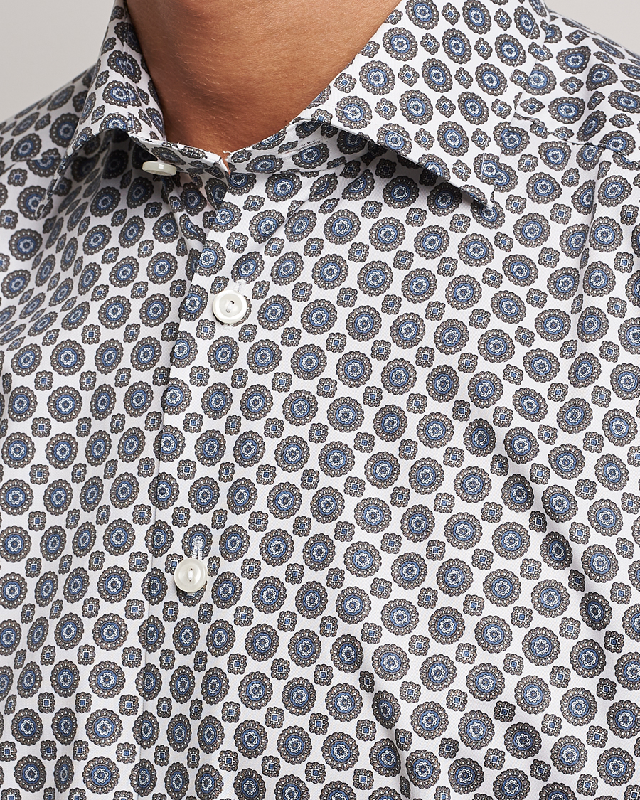 Mies | Kauluspaidat | Eton | Slim Fit Signature Twill Printed Shirt Brown
