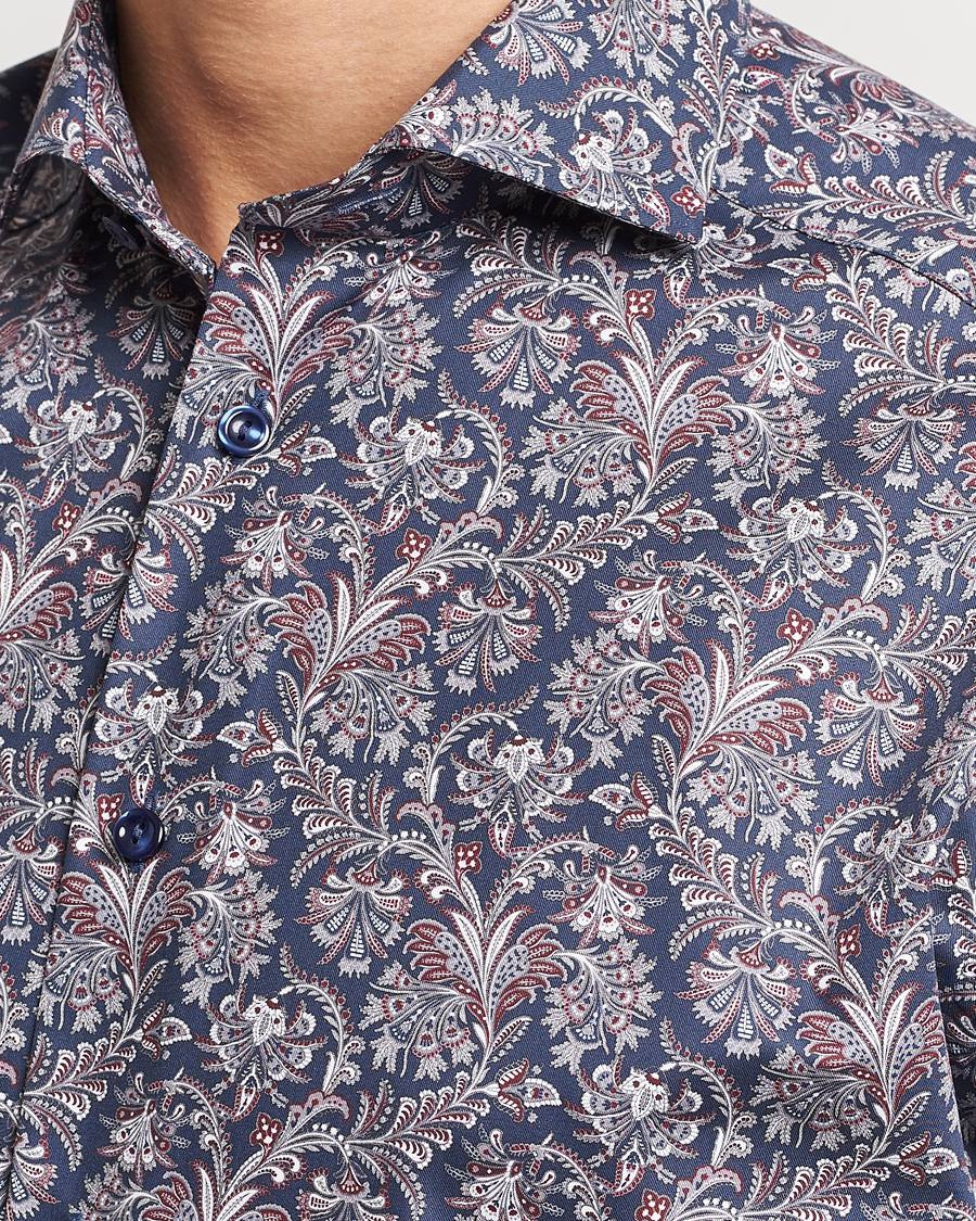 Mies | Kauluspaidat | Eton | Slim Fit Signature Twill Printed Shirt Navy Blue