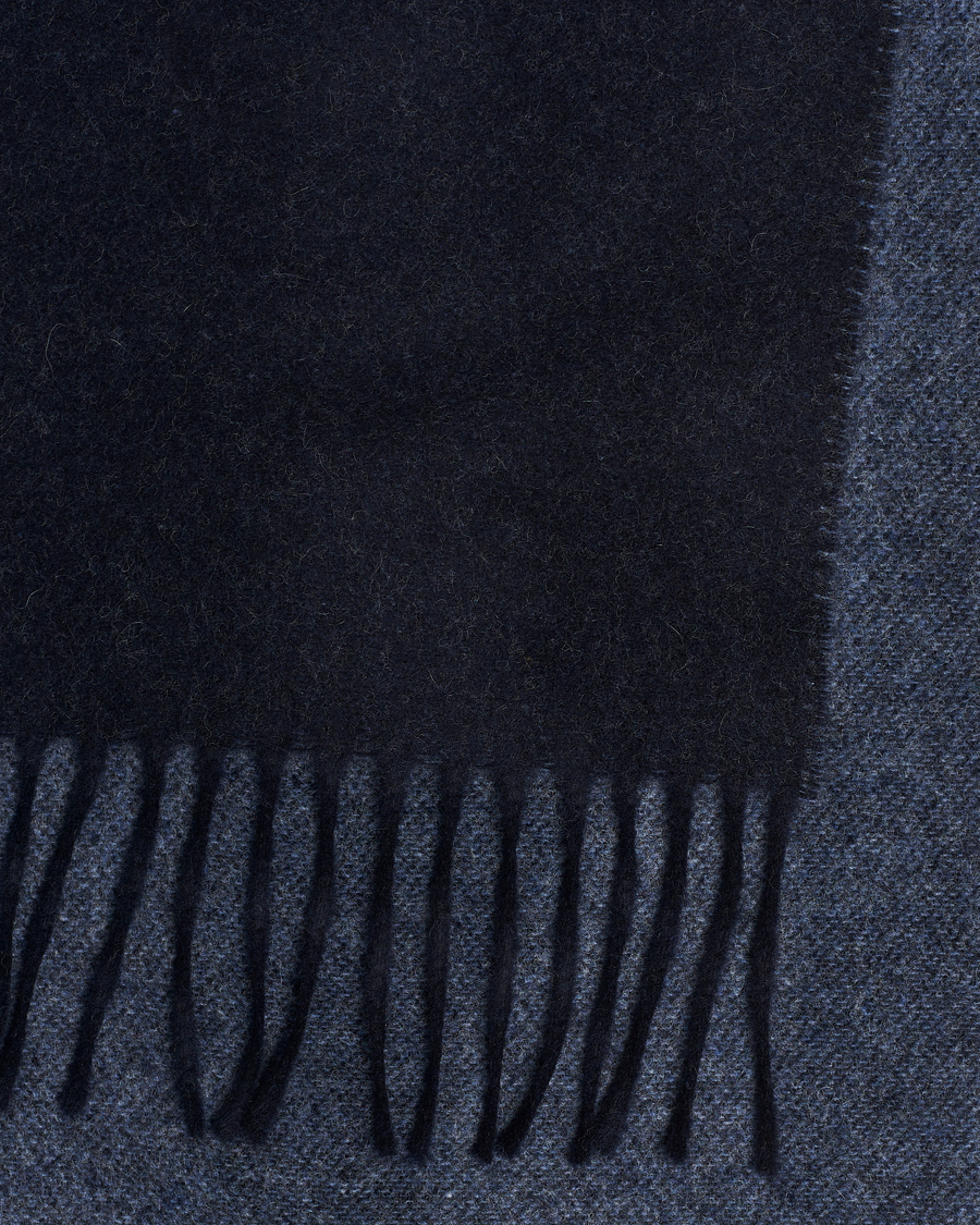 Mies | Eton Wool Two-Faced Scarf Navy/Blue | Eton | Wool Two-Faced Scarf Navy/Blue