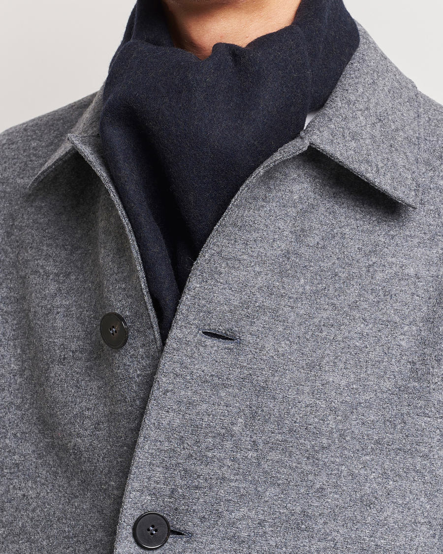 Mies | Eton Wool Two-Faced Scarf Green/Navy | Eton | Wool Two-Faced Scarf Green/Navy