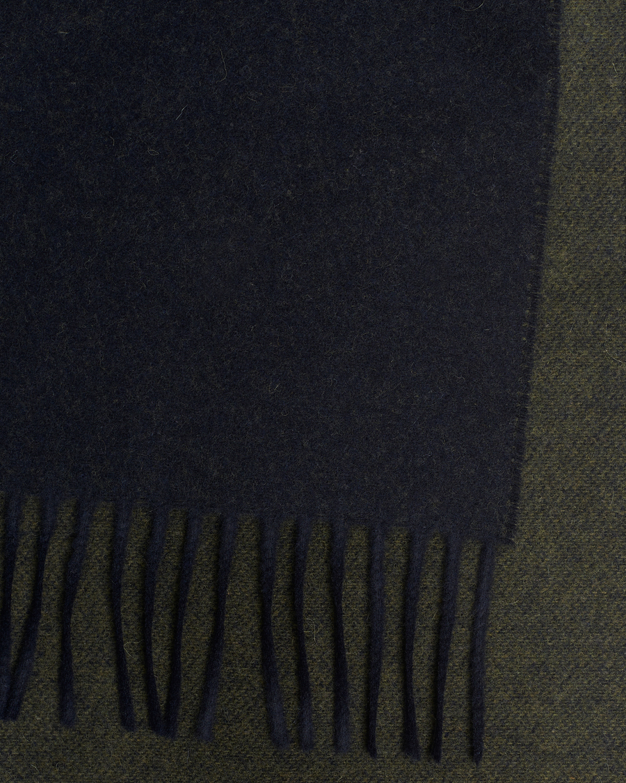 Mies | Eton Wool Two-Faced Scarf Green/Navy | Eton | Wool Two-Faced Scarf Green/Navy