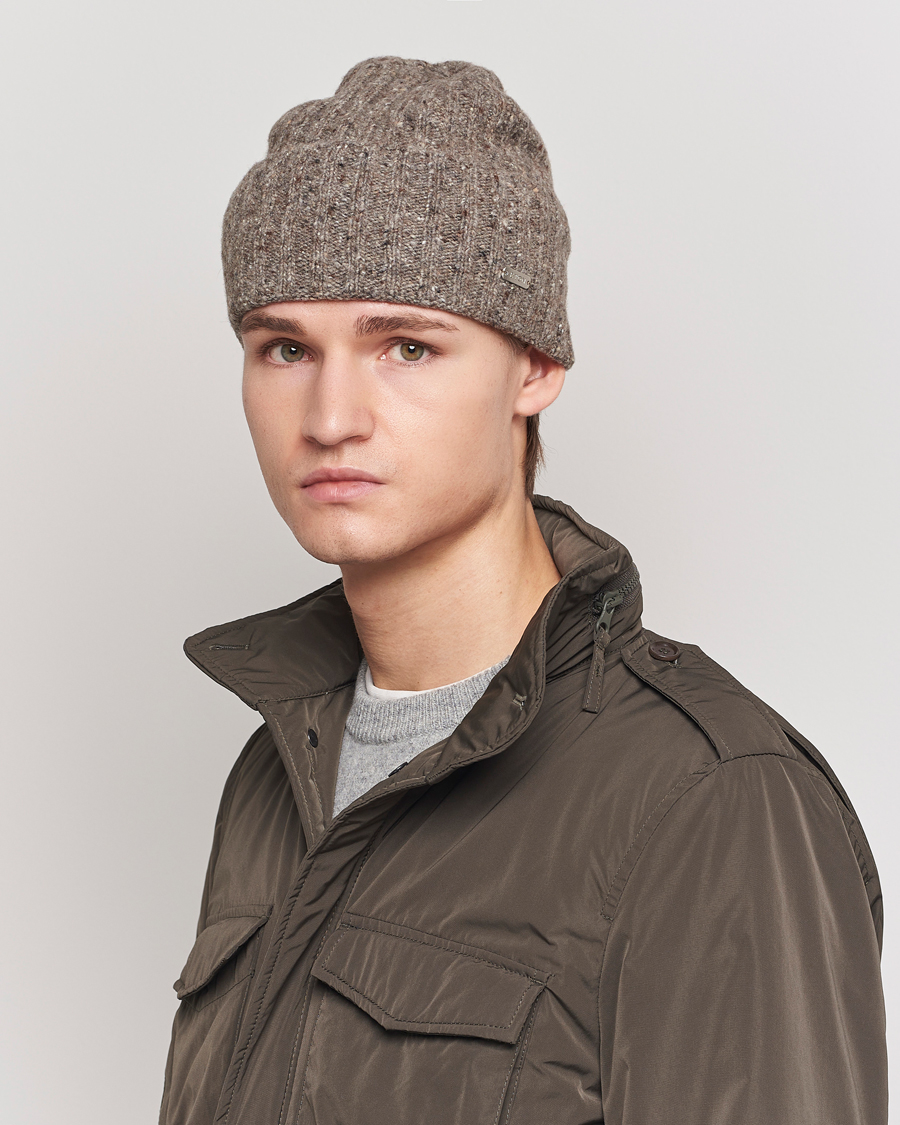 Mies | Eton Wool Blend Donegal Beanie Beige | Eton | Wool Blend Donegal Beanie Beige