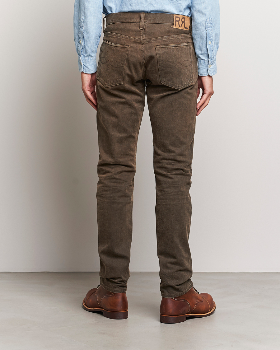 Mies | Farkut | RRL | Slim Fit 5-Pocket Denim Distressed Brown