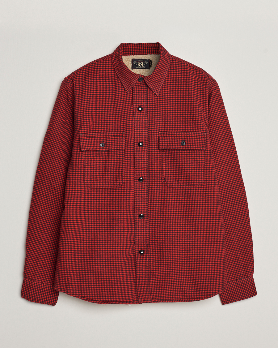 Mies |  | RRL | Vermont Shearling Lined Shirt Jacket Red/Black
